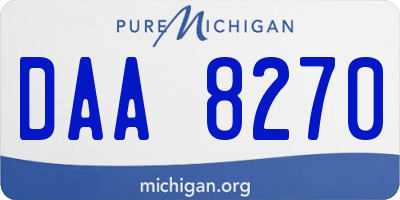 MI license plate DAA8270