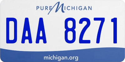 MI license plate DAA8271