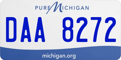 MI license plate DAA8272