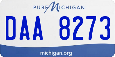 MI license plate DAA8273