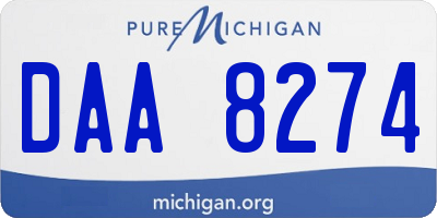 MI license plate DAA8274