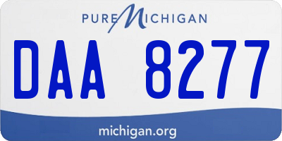 MI license plate DAA8277