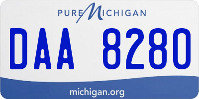 MI license plate DAA8280