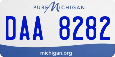 MI license plate DAA8282