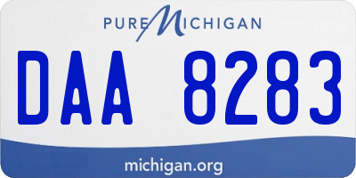 MI license plate DAA8283