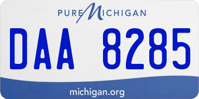 MI license plate DAA8285