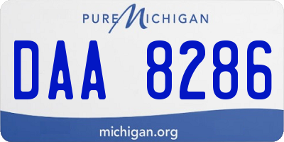 MI license plate DAA8286