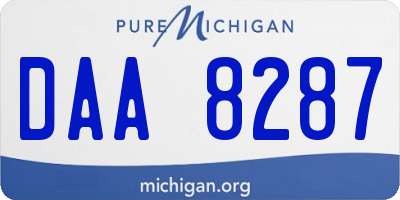 MI license plate DAA8287