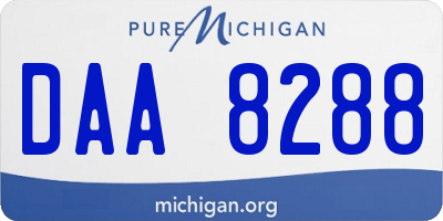 MI license plate DAA8288