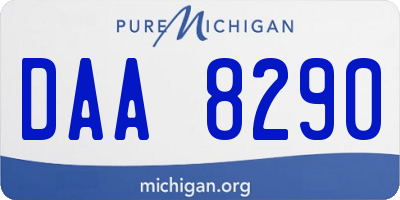 MI license plate DAA8290