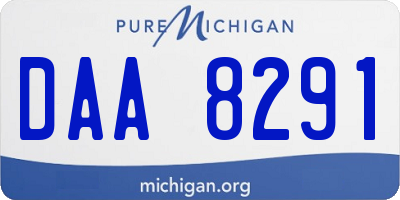 MI license plate DAA8291