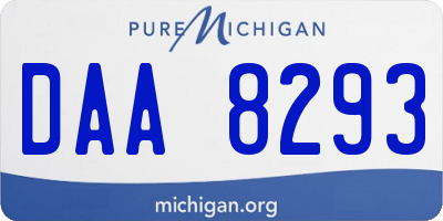 MI license plate DAA8293