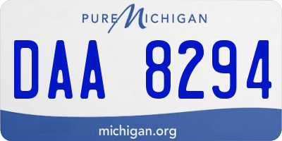 MI license plate DAA8294