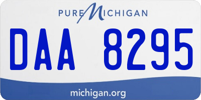 MI license plate DAA8295