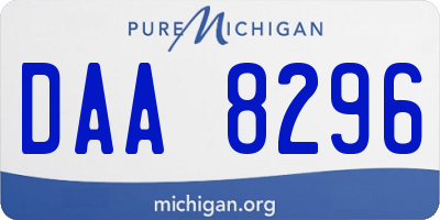 MI license plate DAA8296