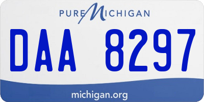 MI license plate DAA8297