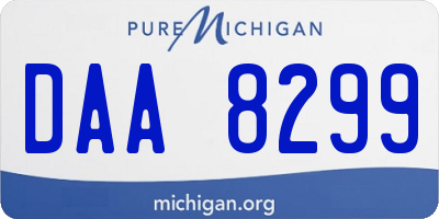 MI license plate DAA8299