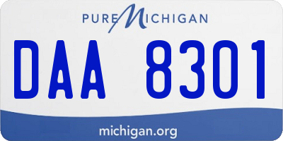 MI license plate DAA8301