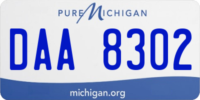 MI license plate DAA8302