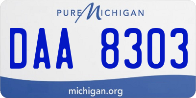 MI license plate DAA8303