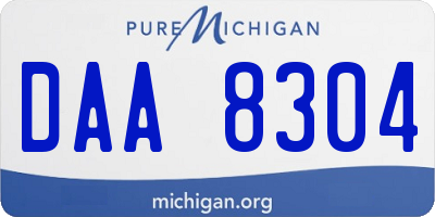 MI license plate DAA8304