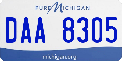 MI license plate DAA8305