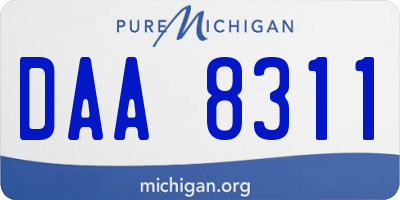 MI license plate DAA8311