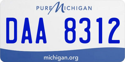 MI license plate DAA8312