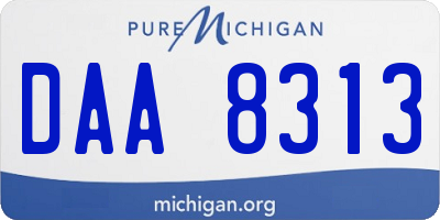 MI license plate DAA8313