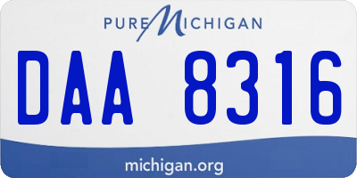 MI license plate DAA8316