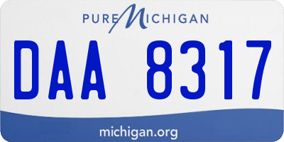 MI license plate DAA8317