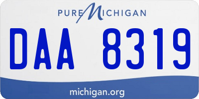 MI license plate DAA8319