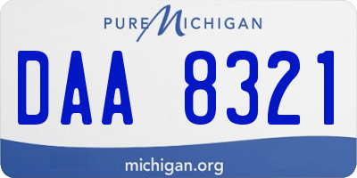 MI license plate DAA8321