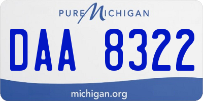 MI license plate DAA8322