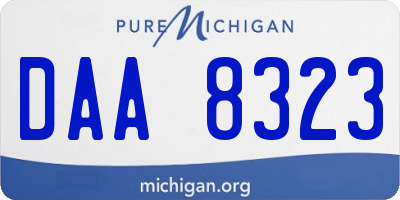 MI license plate DAA8323