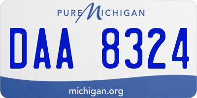 MI license plate DAA8324