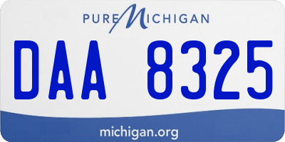 MI license plate DAA8325