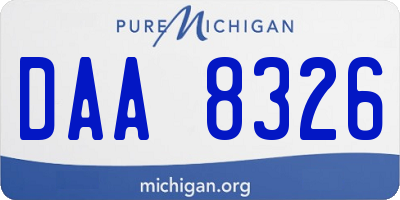 MI license plate DAA8326