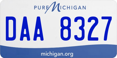 MI license plate DAA8327