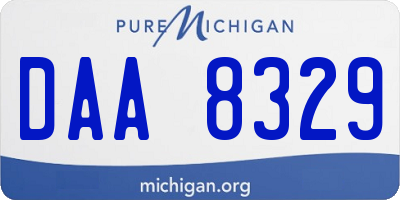 MI license plate DAA8329