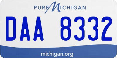 MI license plate DAA8332