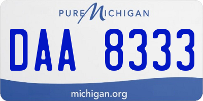 MI license plate DAA8333