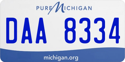 MI license plate DAA8334