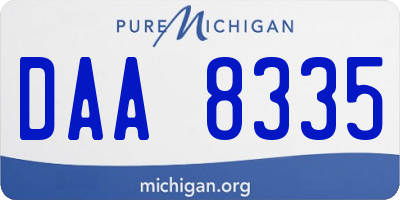MI license plate DAA8335