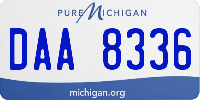 MI license plate DAA8336