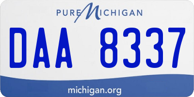 MI license plate DAA8337