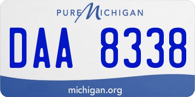 MI license plate DAA8338