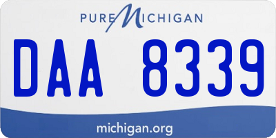 MI license plate DAA8339