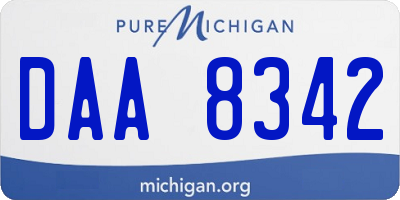 MI license plate DAA8342