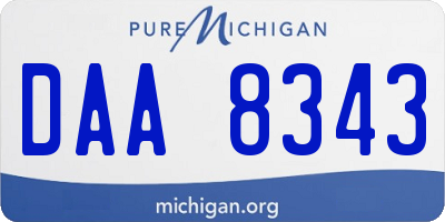 MI license plate DAA8343